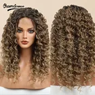 Длинные коричневые парики CharmSource с глубокой волной, парик на шнуровке спереди для черных женщин, натуральные синтетические волосы высокой плотности для ежедневного использования и вечеринки