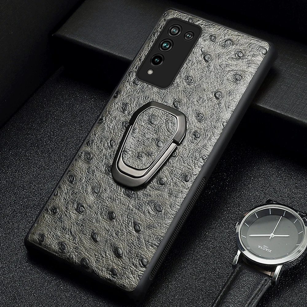 

Чехол из натуральной кожи страуса для Honor 10X Lite 9X 8X 70 Pro Plus Magic 4 3 Pro 10i 20i 60 50 30 Pro 20 Pro 10 Lite