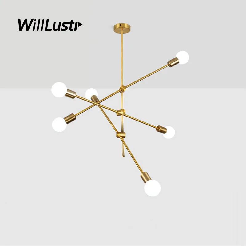 

Creative Iron Pendant Lamp Minimalist Geometric Line Hotel Restaurant Living Dinning Bedroom Modern Branch Suspension Lighting