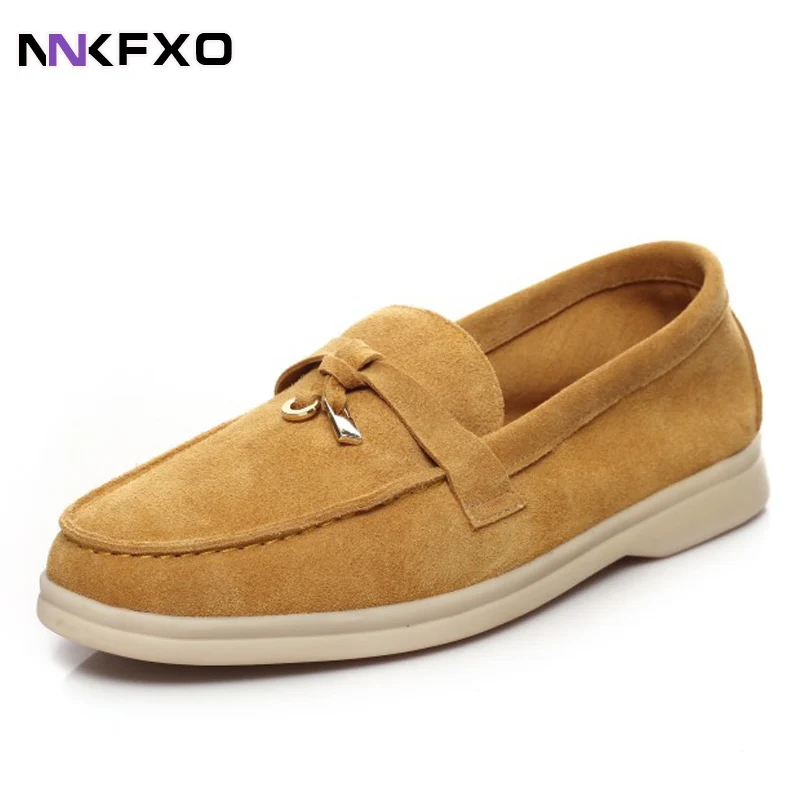 

Высококачественные весенние туфли-бини из овчины 2022, женские универсальные удобные кожаные замшевые лоферы на мягкой подошве без шлифовки