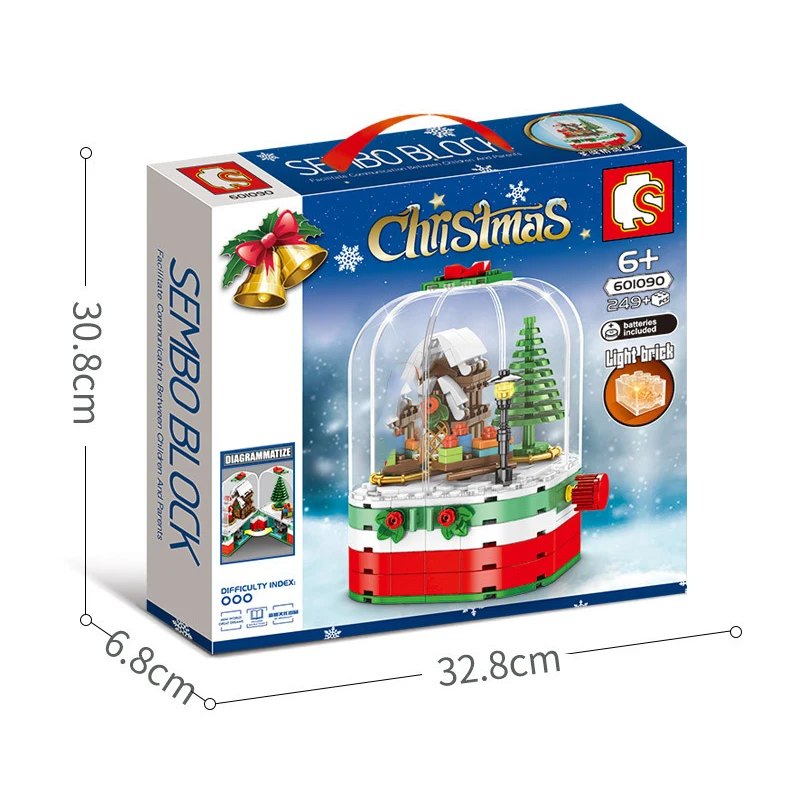 

712pcs Creator Series MOC Christmas Santa Claus Drive Reindeer Sled Fly Into The Air Building Blocks Bricks Toys Kids Xmas Gifts