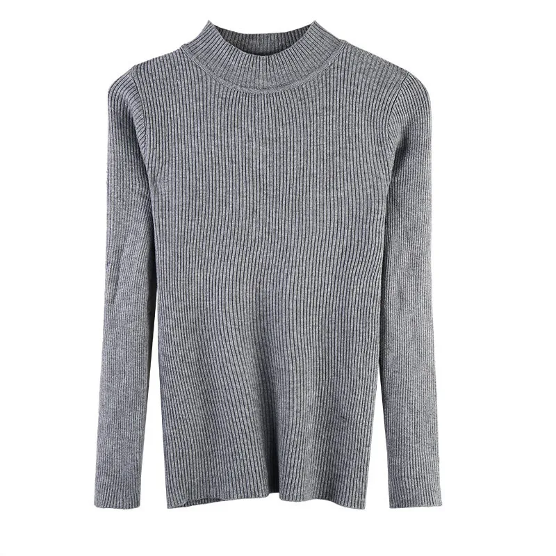 Свитер с длинным рукавом новинка 2021 пуловер облегающий Топ рубашка полувысоким