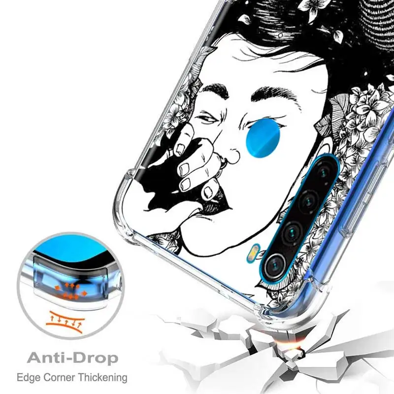 

Phone Case For Xiaomi Redmi Note 8T 8 Pro 9S 7 8 9 Pro 7A 8A 9A 9C K30 5G Airbag Silicone Soft Cover Junji Ito Tees Horror