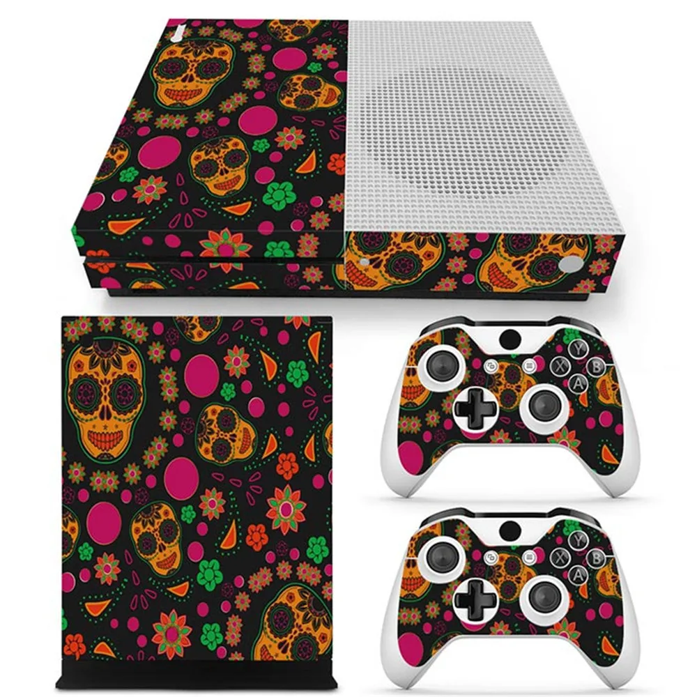 Красная наклейка из углеродного волокна для XBOX One S Slim консоль с двумя