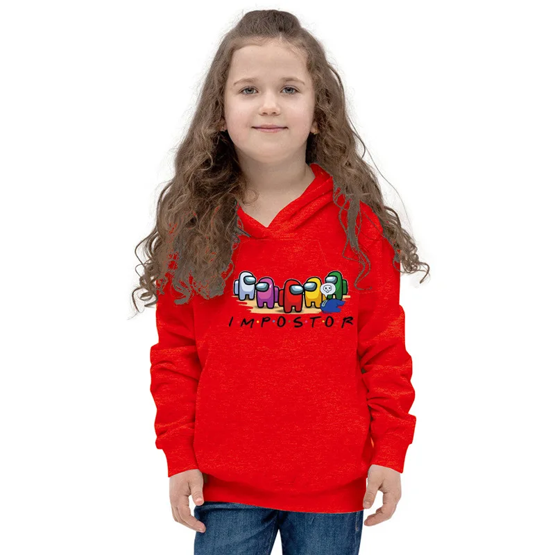 

3-11 Years Old Hoodies Sweatshirt Cotton Tracksuit Sweatshirt 2020 Winter Casual Loose Jumper Hip Hop Boys Girls Top Among Us