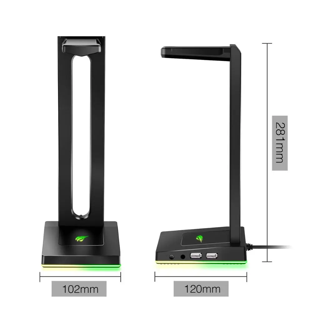 Havit RGB Подставка для наушников с 3 5 мм AUX и 2 usb портами держатель геймеров игровой