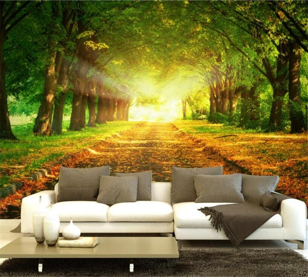 

beibehang Customize any size 3D wallpaper mural photo elegant natural scenery forest TV background wall deciduous tree wallpaper