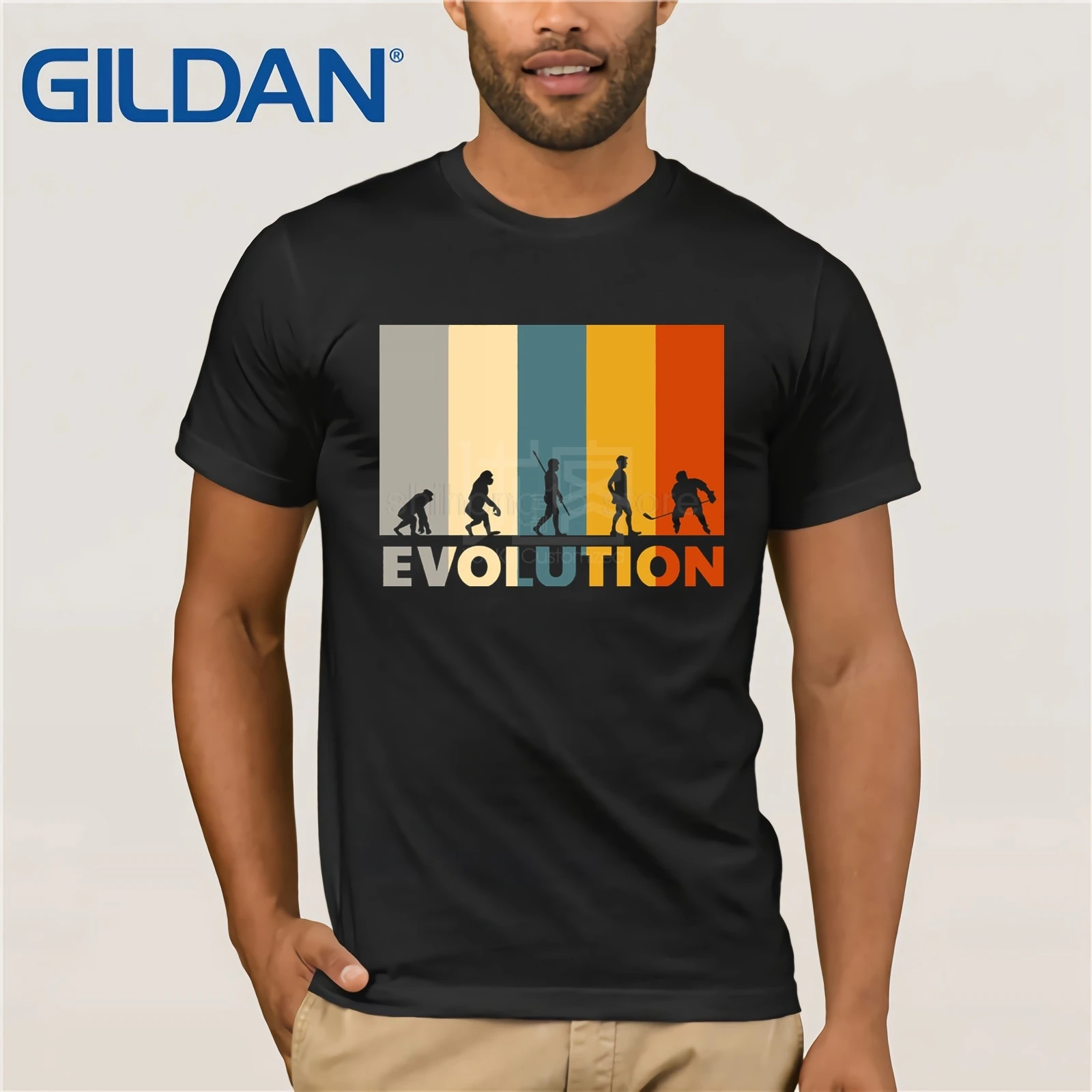 Mankind Evolution Ice Hockeyer футболка 80s Винтаж Ретро забавная одежда повседневные футболки