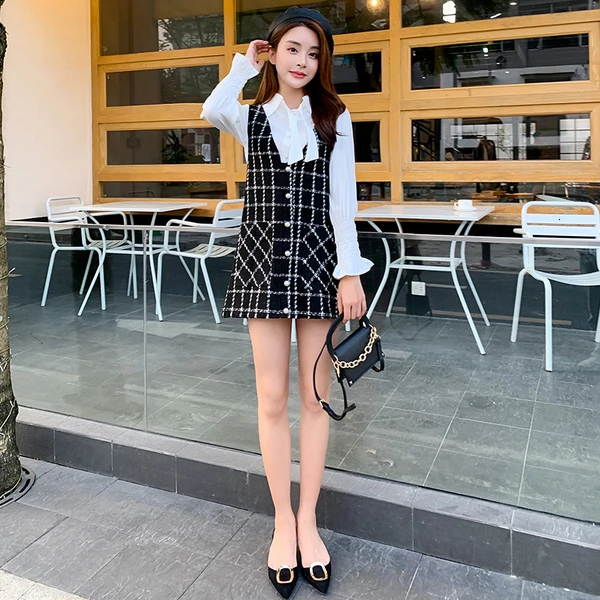 Модный Элегантный комплект из двух предметов осень 2019 Женская белая рубашка с