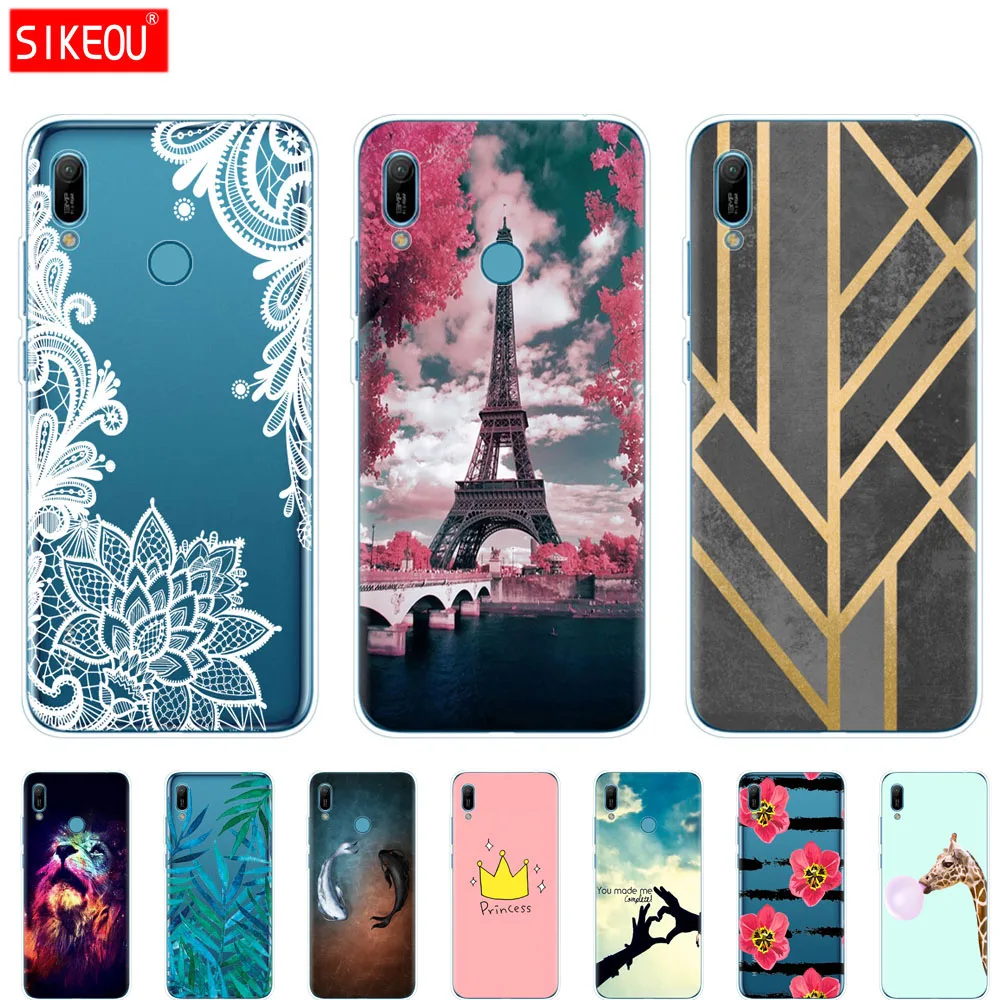 Для Huawei y6 2019 чехол Y6 силиконовый мягкий для телефона с изображением цветов MRD LX1 LX1F