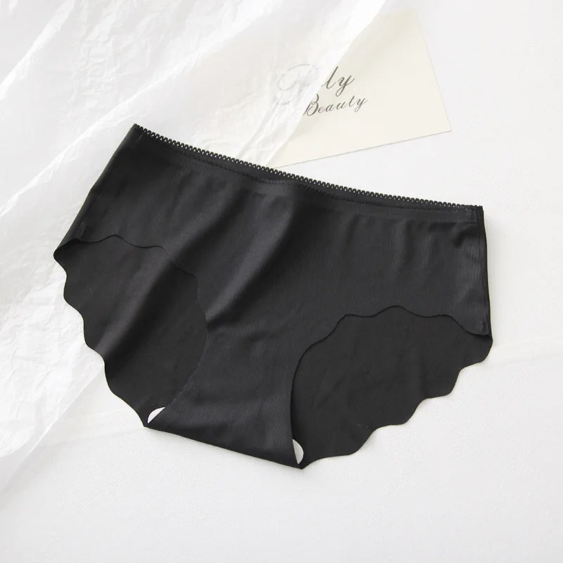 Simple ice silk traceless Panties women summer thin Seamless briefs sexy fashion mid-rise N551E | Женская одежда