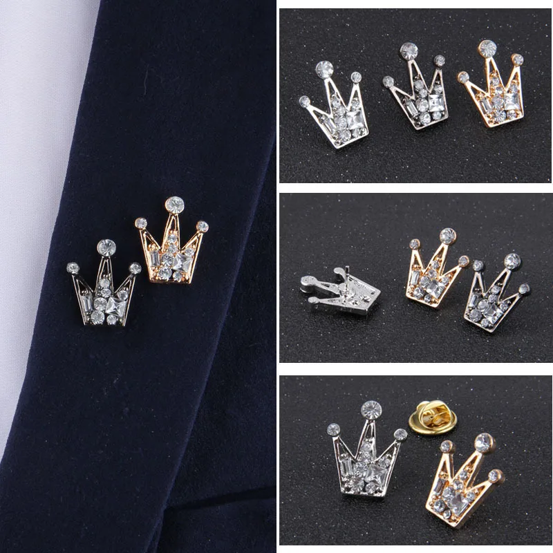 I Remiel Маленькая Корона Брошь булавка для мужской рубашки воротник Кнопка каваи