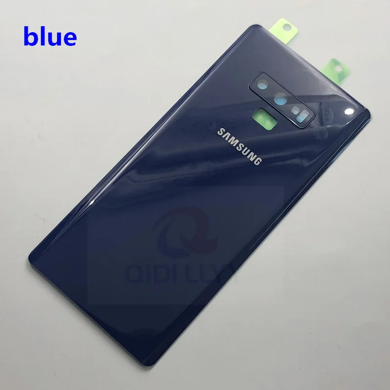 Синий Для SAMSUNG Galaxy Note 9 N960 N960F N9600 Задняя стеклянная крышка для батареи задняя дверь Чехол для корпуса для SAMSUNG Note 9 Задняя стеклянная крышка - Цвет: Синий