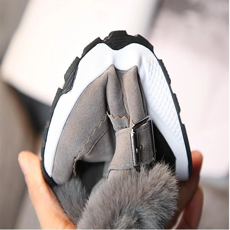 Детские ботинки теплая нескользящая обувь для девочек зимние детские снега