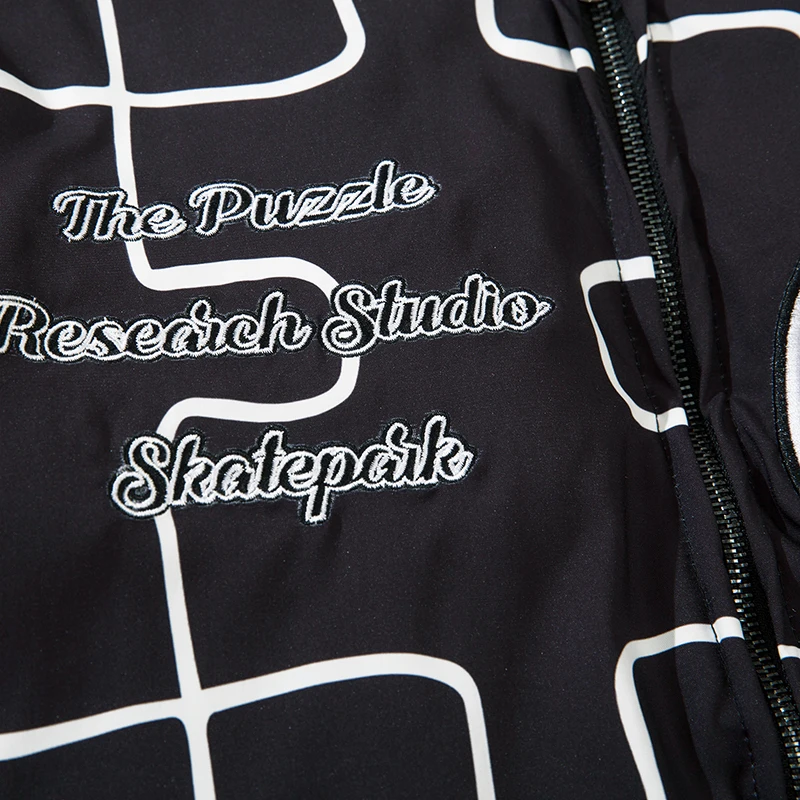 New 2021 Hip Hop Winter Men Parka Jacket Embroidery Patchwork Fashion Windbreaker Jacket Harajuku Padded Jacket Coat Streetwear