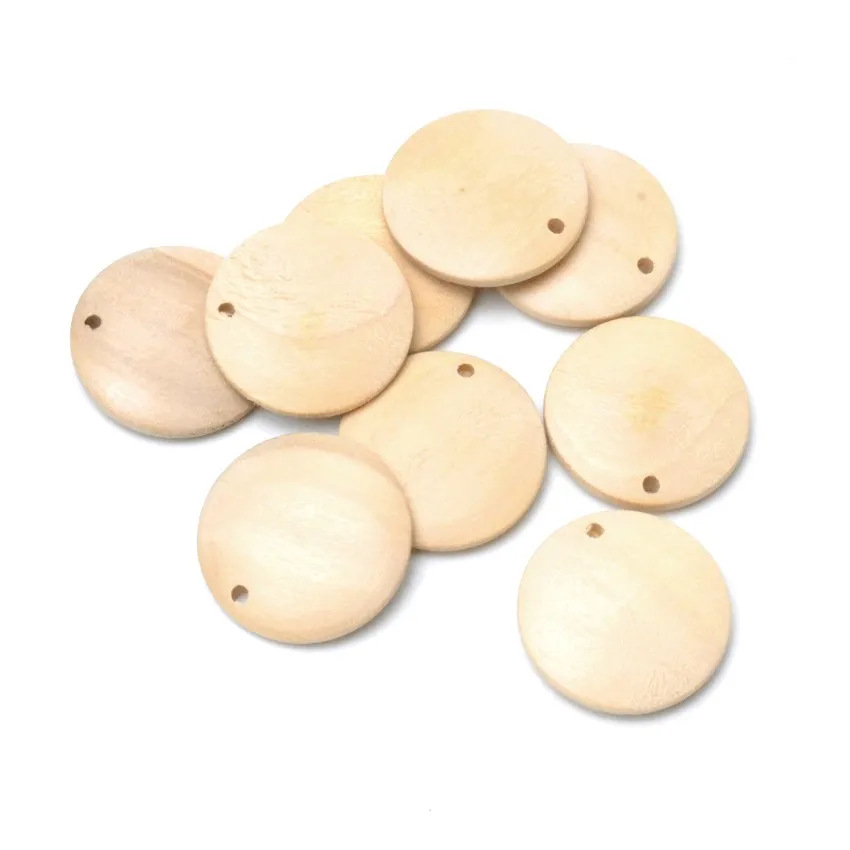 Подвески из натуральной древесины Круглые Деревянные для изготовления