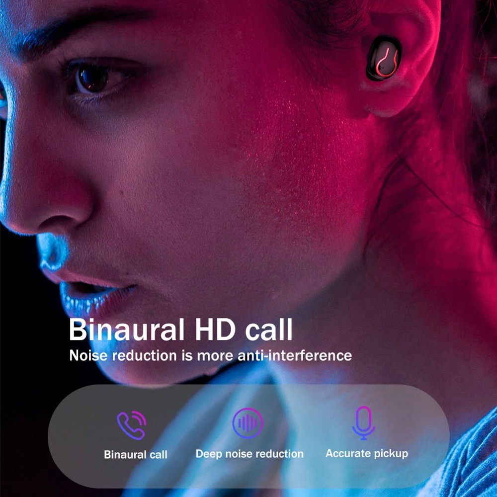 Q66 беспроводные V5.0 Bluetooth наушники спортивная водонепроницаемая гарнитура для Android головной убор с светодиодный дисплей 6000 мАч чехол для зарядки аккумулятора