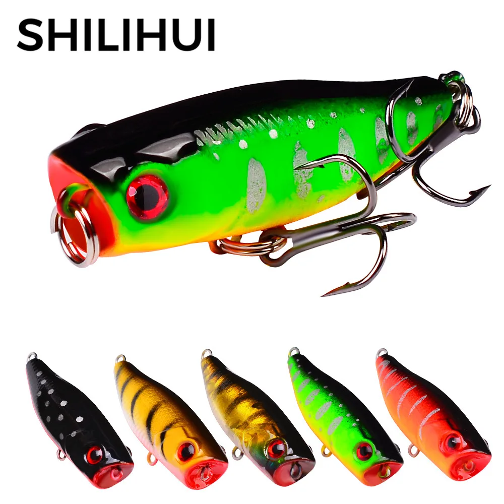 

SHILIHUI 1PC Fishing Lure Floating Water Whopper Popper Lures 4.5cm/3.5g Fishing Baits Plastic Hard Bait Bionic Fake Bait pesca
