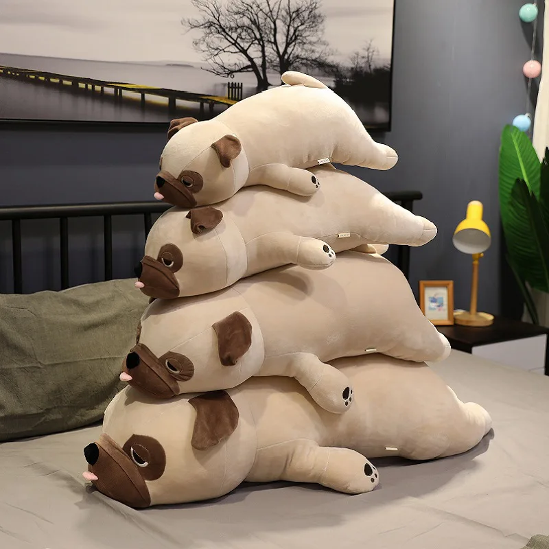 

New 55cm-90cm Big Size Super Soft Pug Dog Plush Toy Cute Stuffed Animal Shar Pei Doll Sleep Nap Pillow Cushion Kid Birthday Gift