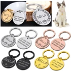 Персонализированная идентификационная микро-бирка для собак, ошейник для домашних питомцев, подвеска с именем домашних животных, круглое ожерелье, бирки для ошейника для котят, щенков, кошек