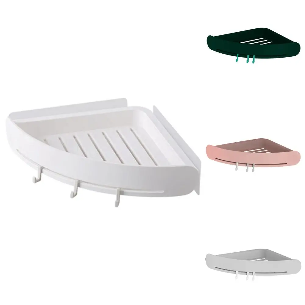 

Bathroom Shower Corner Shelf Self Adhesive Shower Caddy Triangle Shower Basket With 3 Hooks For Toilet Dorm Kitchen Bathroom