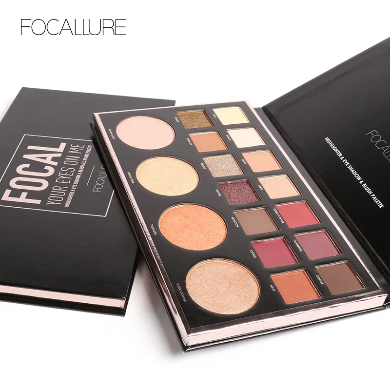 FOCALLURE 18 цветов Водонепроницаемый блестящие тени для век палитра косметическое