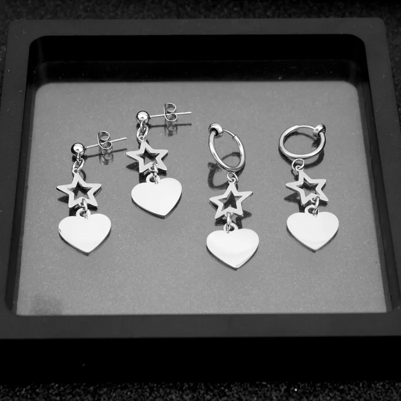 

Bijoux femmeBijuteriasLove star earrings delicate earringskpopFree shippingWholesalependientes de acero inoxi...