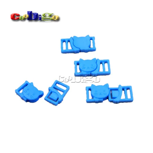 BabyBlue 100 шт красочные пластиковые 3/" кошачья голова безопасности отрывающиеся пряжки для нижнего белья Домашние животные воротник и сумка тесьма аксессуар для одежды сделай сам - Цвет: BabyBlue