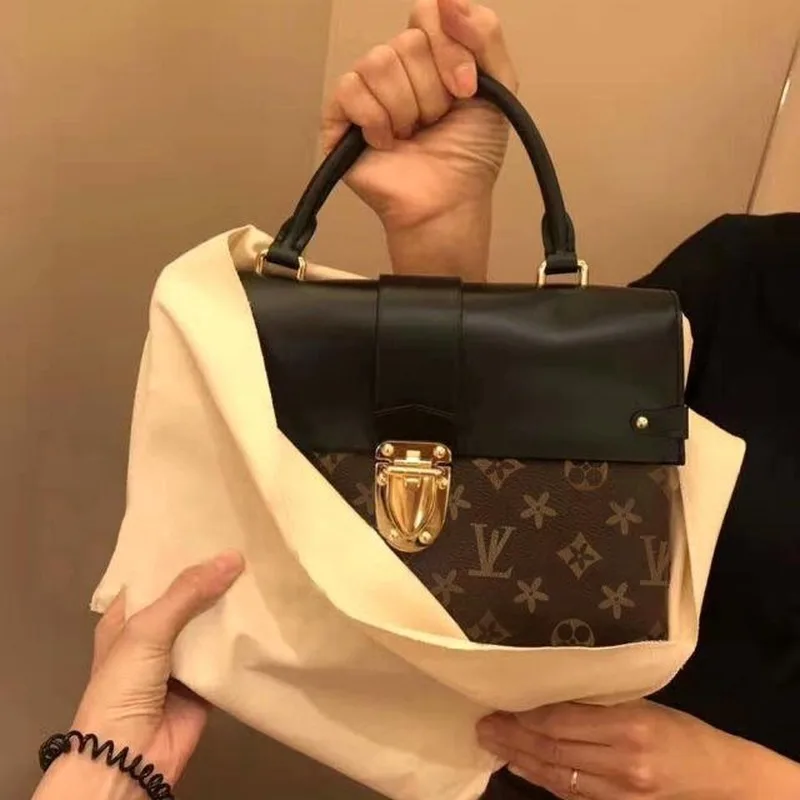 

Postman Lock Shoulder Bag Fashion Leather All-match One Shoulder Messenger Small Square Bag Retro Hand