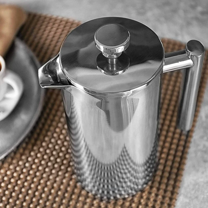 

HOT SALE 34 Oz French Press Coffee Maker, Double Wall Metal Insulated Coffee Press For Home Office, Rust-Free, Dishwasher Safe