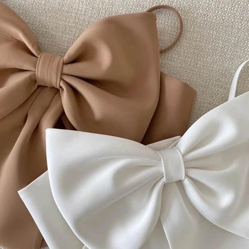 

Crop Tops Women 2021 Sexy Patchwork Bow Vest Square Collar Sleeveless Spaghetti Strap Slim Tunic Tank Tops Female Clothes