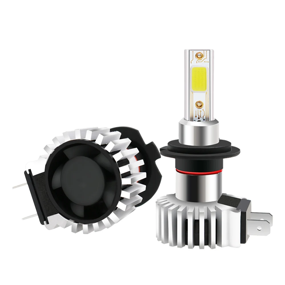 Светодиодный вентилятор для фар Muxall H7 H11 H8 H1 881 Turbo 80W12000LM 3000K 6000K H3 9005 9006
