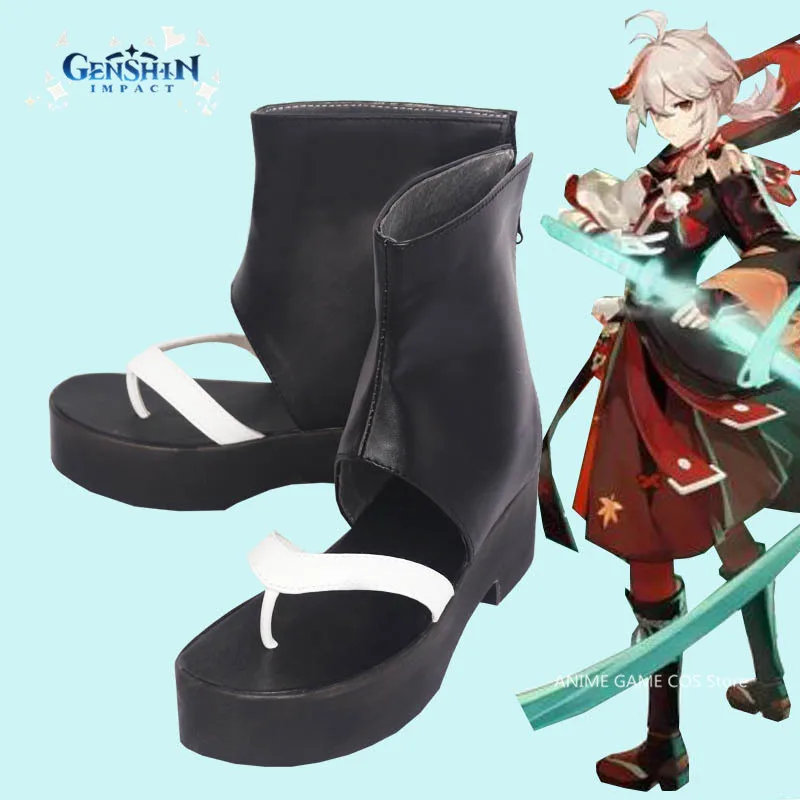 

COS Kaedehara Kazuha Boots Anime Genshin Impact Inazuma PU Leather Highly Restored Cosplay Shoes Male Halloween Game Role Play