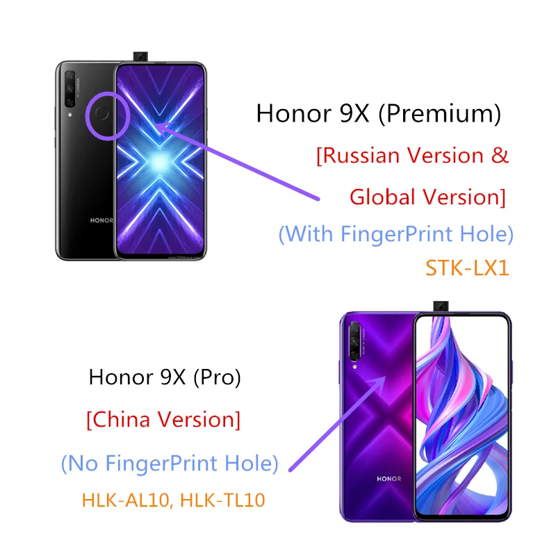 Vidrio templado para Huawei Honor 9X, Protector de pantalla Y9Prime 2019, cubierta completa para Huawei Honor 9X STK-L21, pel&iacute;cula de borde curvo 3D, 2 uds.-3