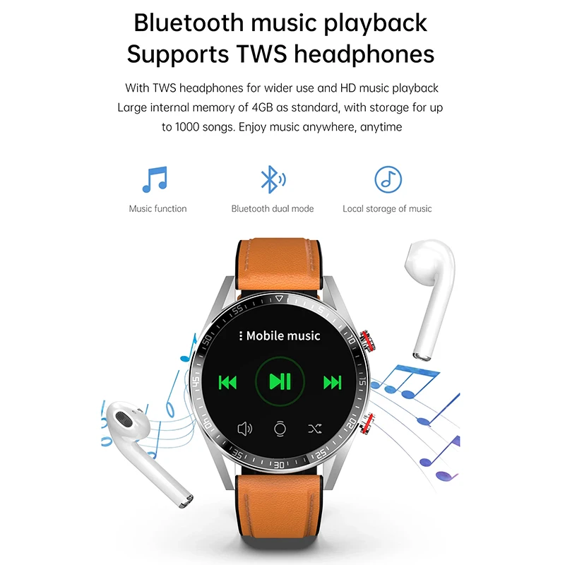 xiaomi new 454454 screen smart watch always display the time bluetooth call local music smartwatch for huawei oppo apple phone free global shipping