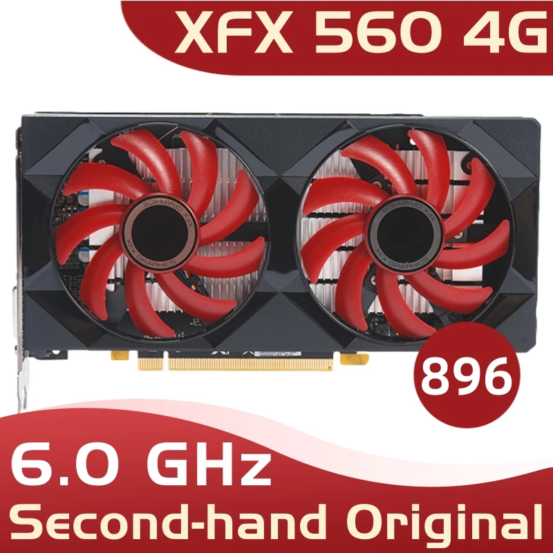 Видеокарта XFX RX 560 4 ГБ GDDR5 для AMD 500 серии VGA RX560 4GB RX564 4G HDMI DVI 7000 МГц PCI 3 0