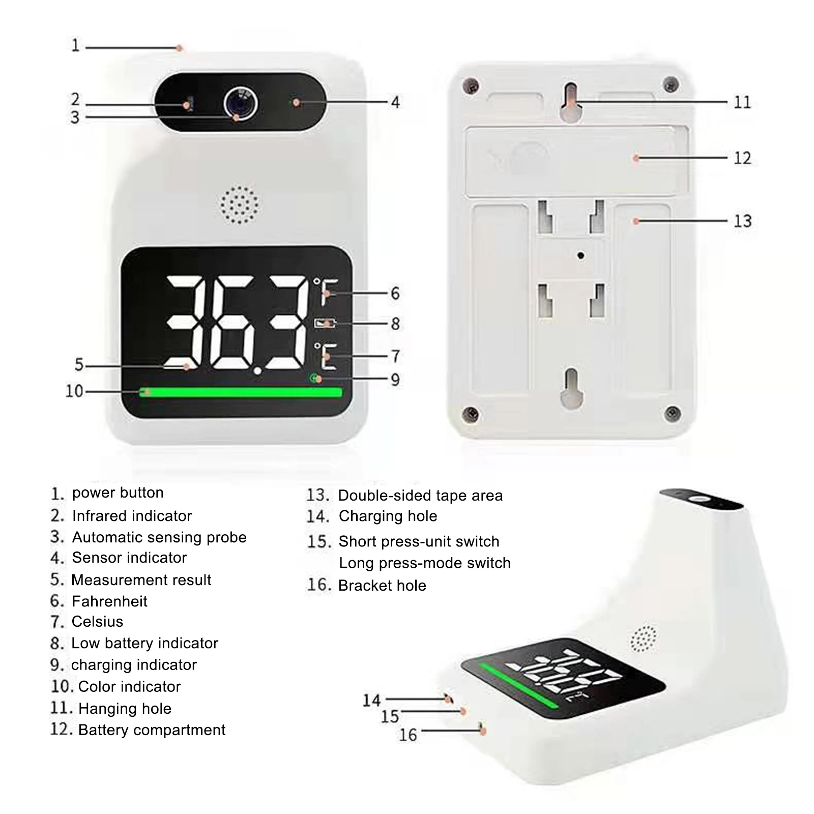 

Smart Thermometer Temperature Indicator Digital Display Hydrothermograph Without Battery High Quality Wall-mounted Thermograph