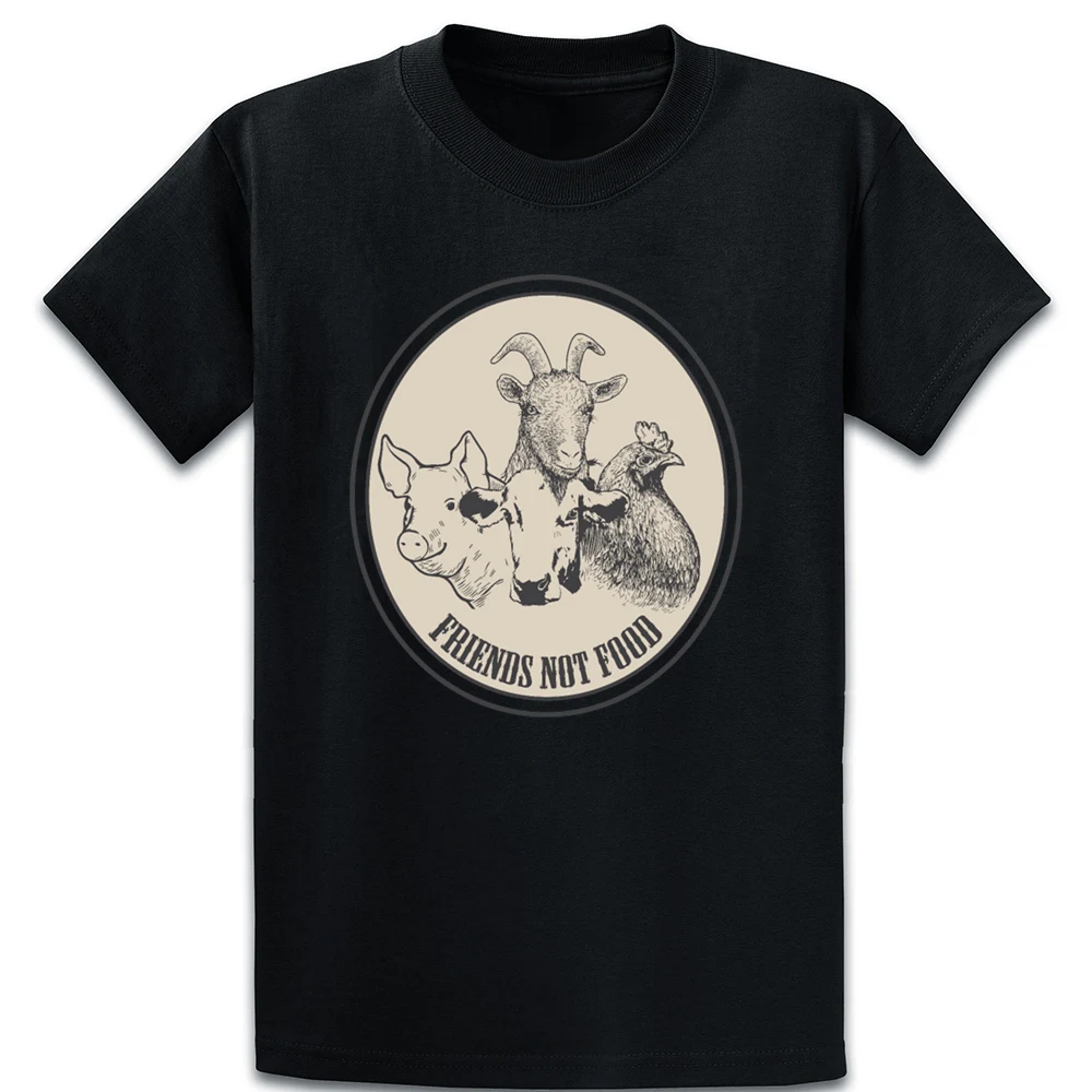 Друзья не еда вегетарианские футболка из хлопка в европейском стиле Размеры S-5xl