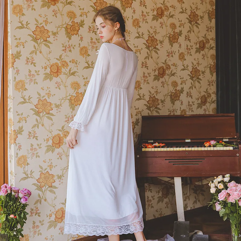 Новинка 2019 ночная рубашка в дворцовом стиле для женщин большие размеры длинная