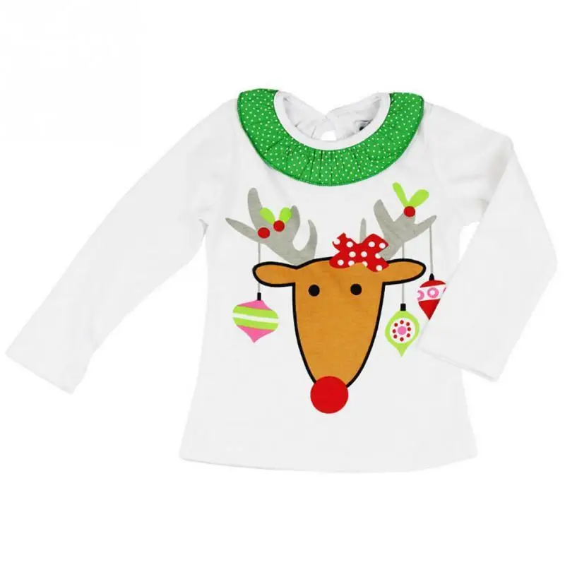 Рождественская Одежда для девочек с принтом лося цветная юбка в полоску