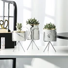 Керамическая железная художественная ваза, цветочные горшки, кашпо для суккулентов, скандинавский цветочный горшок для офиса, домашнего декора, комнатный и уличный цветочный горшок с подставкой