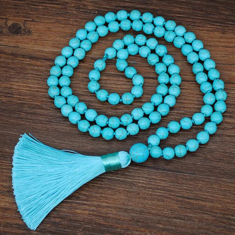 Винтажный богемский этнический Непал Цепочки и ожерелья буддизма Мала ожерелье