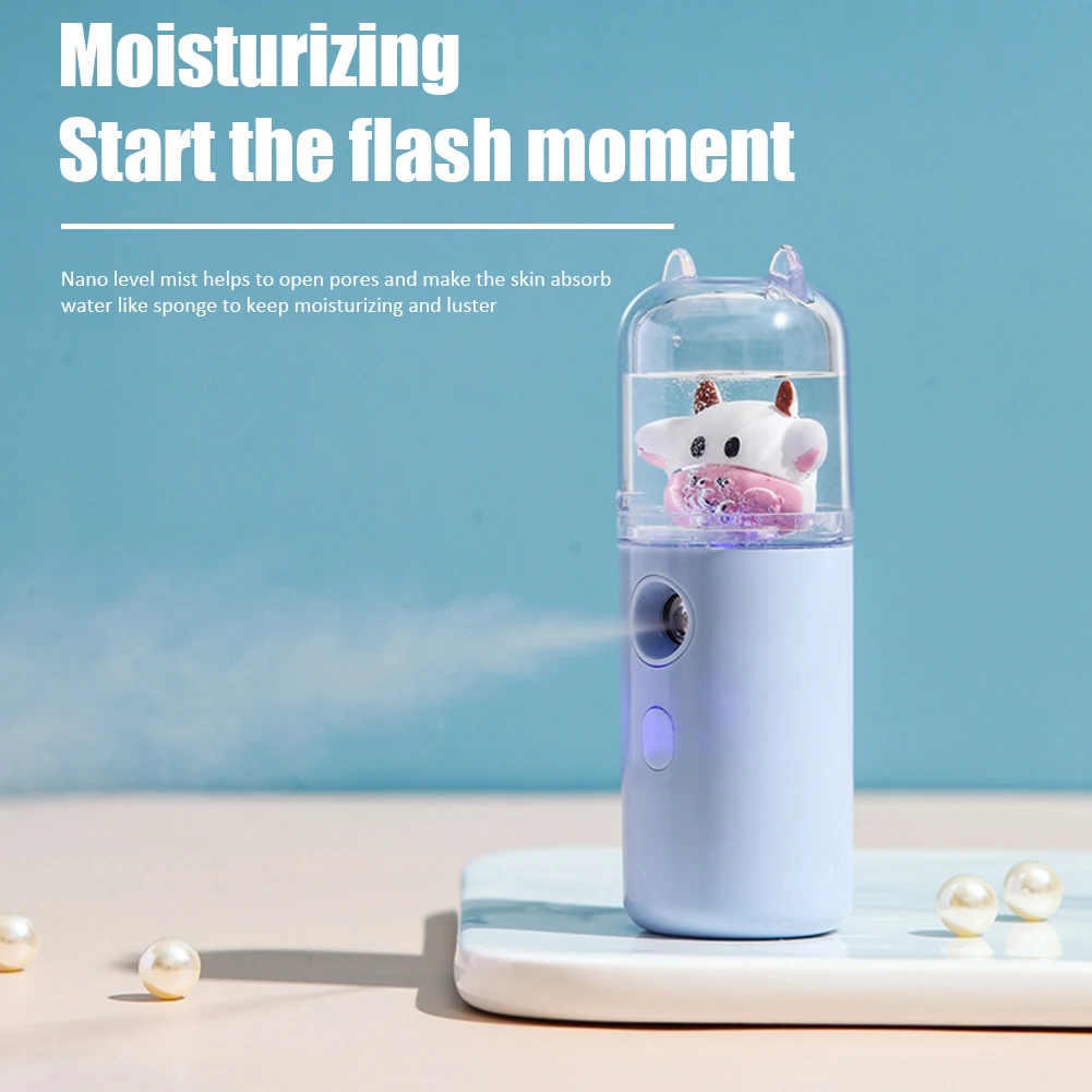 

30 мл мини увлажнитель воздуха распылитель лица, объем резервуара для лекарственных средств уход за кожей лица Портативный бесшумный диффуз...