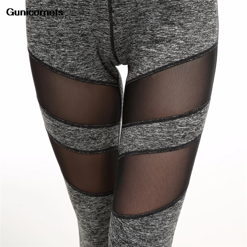 Женские Штаны Для Йоги черные и серые сексуальные сетчатые брюки для бега