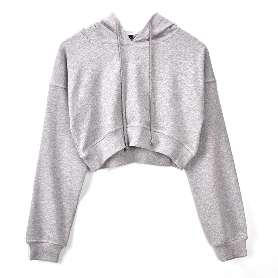 

Sexy Hoodie Crop Top Sweatshirt Women Cotton Poleron Mujer 2021 Bat Sleeve Harajuku Streetwear Hoodie Solid Color Punk Rock Xl