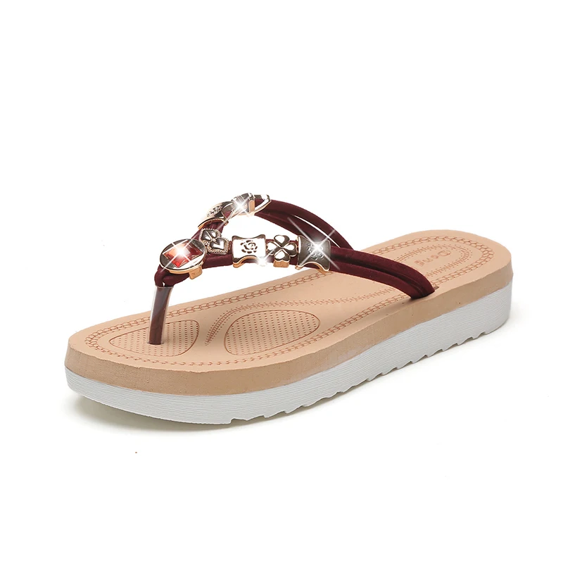 

new Summer fashion Rhinestone Women Flip Flops Shoes Sandals Slipper outside Beach Slipper
