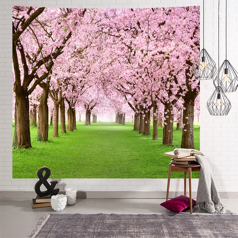 Мандала индийский гобелен настенный подвесной Романтический вишневый цвет