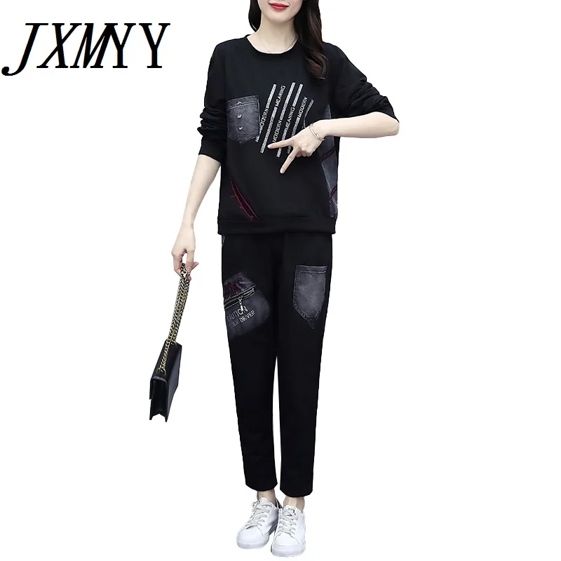JXMYY модный телефон Свободный Повседневный Удобный джинсовый женский костюм