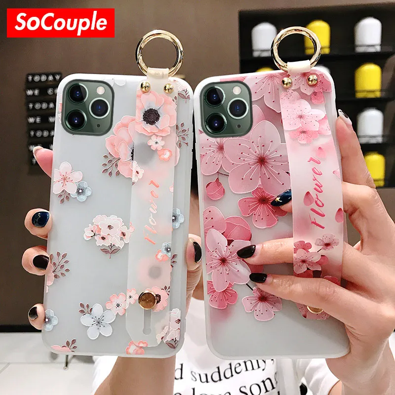 Чехол SoCouple с ремешком на запястье для телефона iphone 11 12 Pro Max чехол Xs max XR 7 8 plus SE