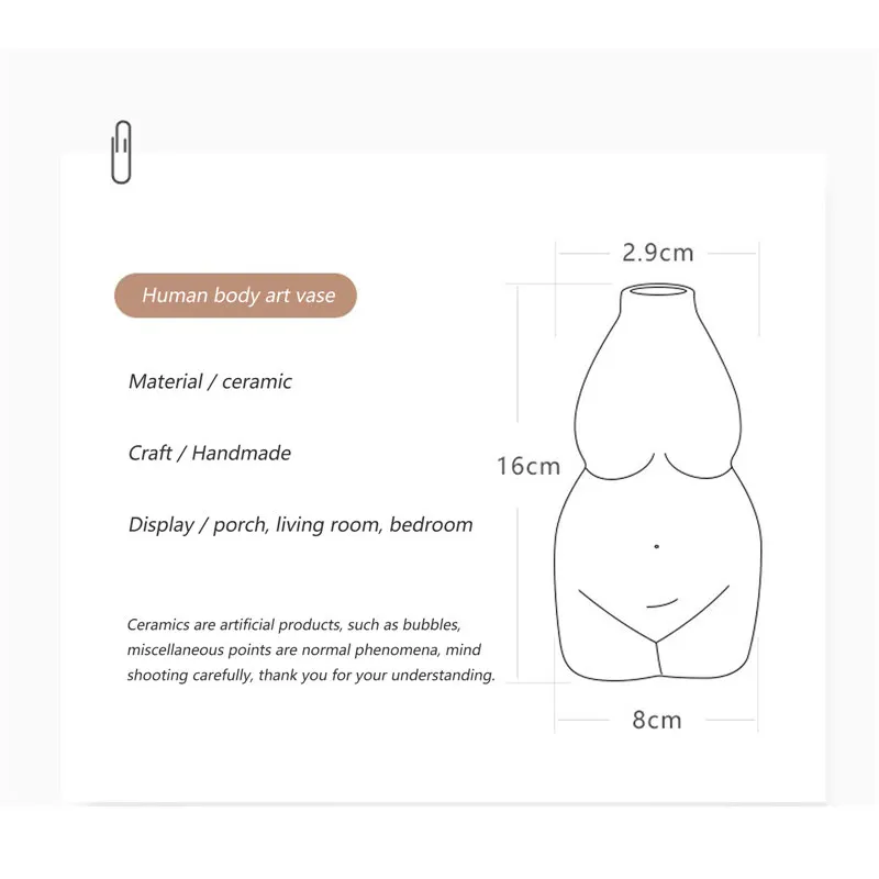 

Nordic Ceramic Vase Female Body Art Flower Pot Home Tabletop Decoration Plant Container Planter Vase Desktop Home Decoration